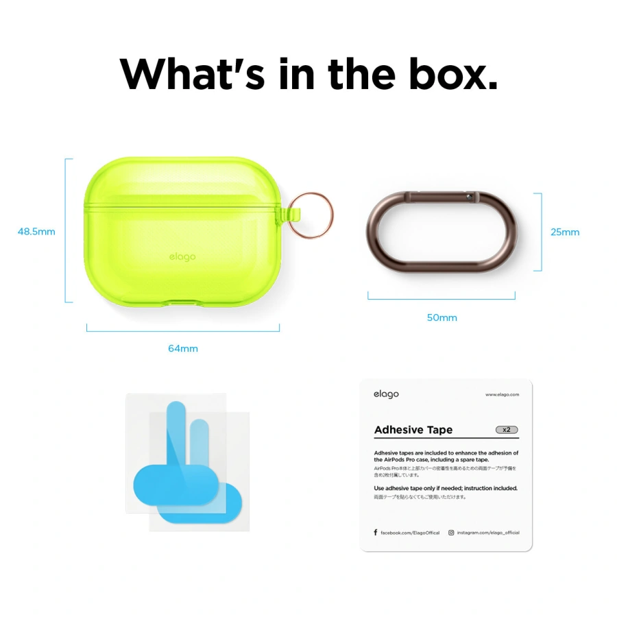 Elago Clear Case for Airpods Pro - Neon Yellow (EAPPCL-HANG-NYE)